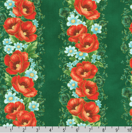 Poppy Hill - Poppy Stripes Forest Metallic