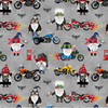 Bad To The Gnome - Biker Gnomes Fabric