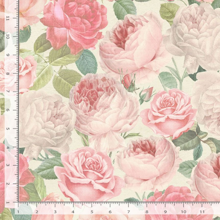 Jardin - Packed Jardin Roses by Timeless Treasures