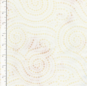 106" Wide - XTonga Large Loose Dotted Cream Batik