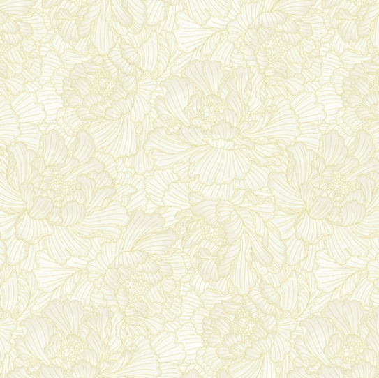 Graceful Garden - Florals Papyrus/Gold Fabric