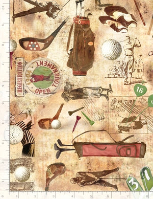 Tee Time - Golf Fabric by Timeless Treasures