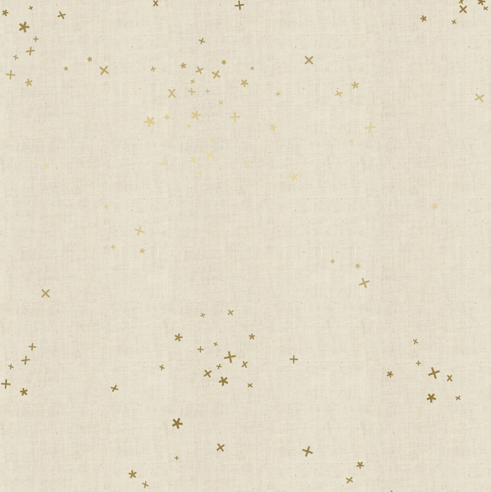 Freckles - Twinkle Unbleached Metallic Fabric