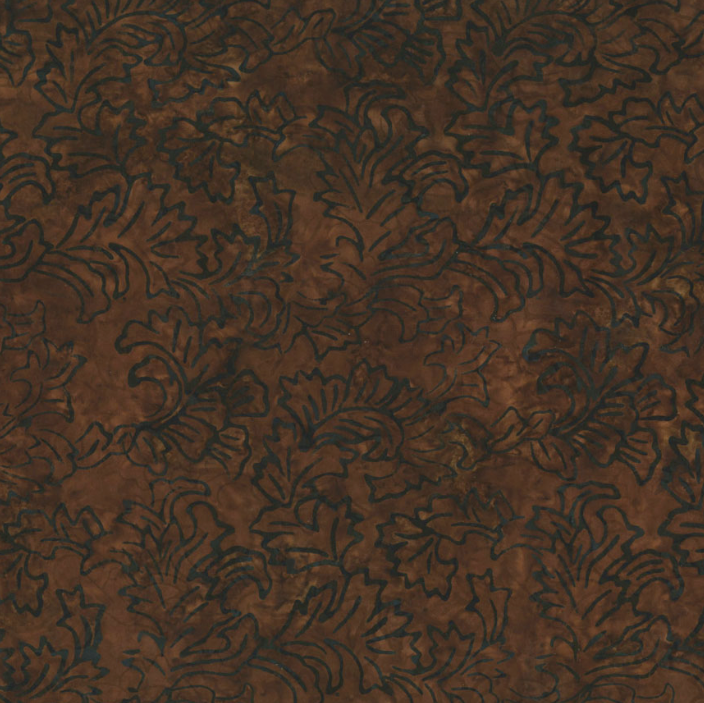 Best Of Malam Batiks - Damask - Dark Coffee Fabric