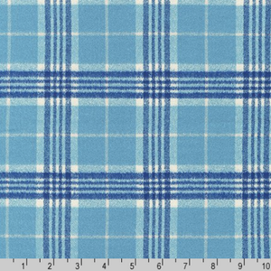 Mammoth Organic Flannel - Plaid Bluejay by Kaufman