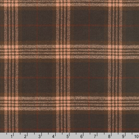 Mammoth Organic Flannel - Plaid Cocoa by Kaufman