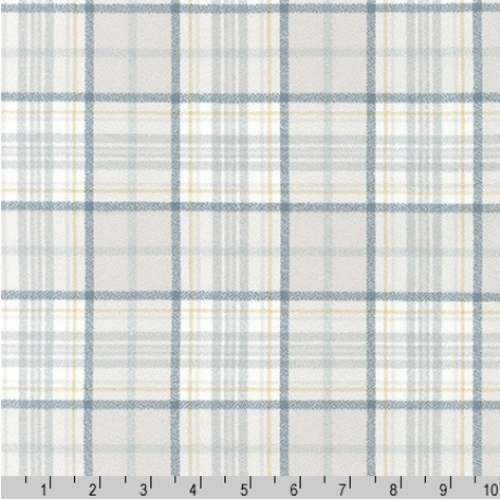 Mammoth Organic Flannel - Plaid Dove by Kaufman