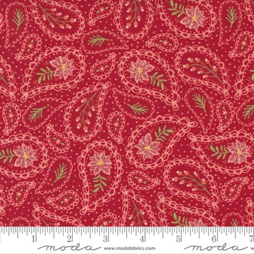 Joyful Joyful - Festive Paisley Poinsettia Red