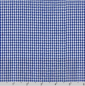 Seersucker Check Royal Fabric - 56" Width