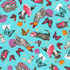 Kaufman - Fancypants - Cats Turquoise Fabric