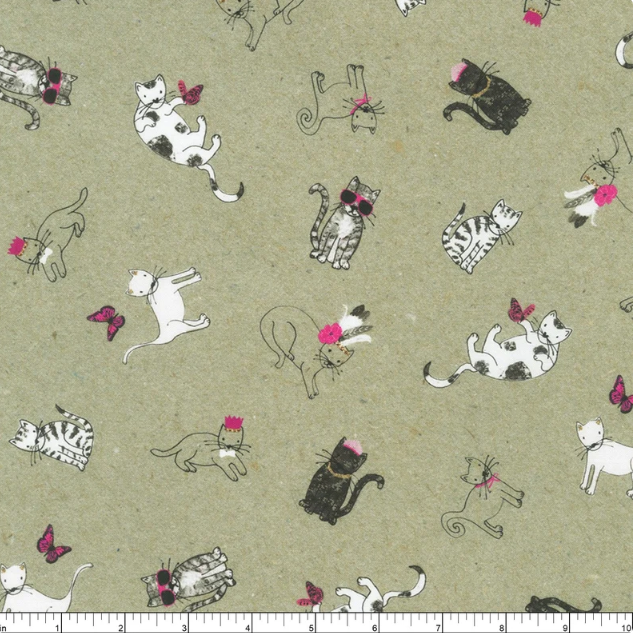 Kaufman - Fancypants - Cats Natural Fabric