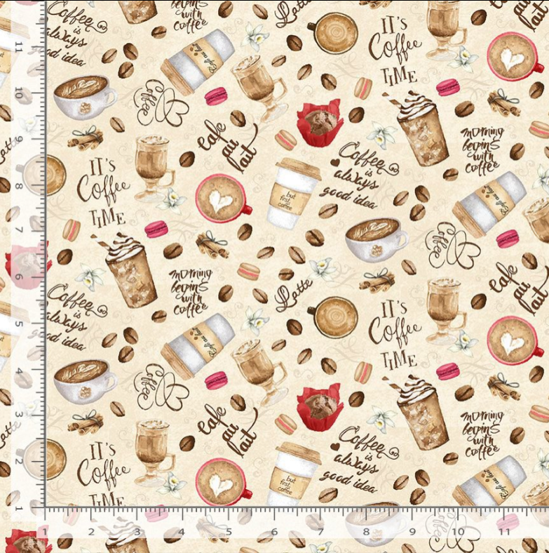 Just Brew It - Coffee And Muffins Fabric