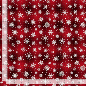 Gnome For The Holidays - Snowflakes On Buffalo Check Plaid