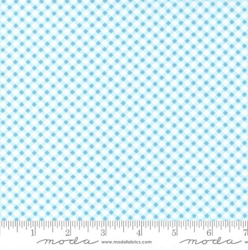 Ellie - Blue Gingham Fabric by Moda