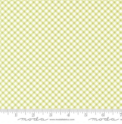 Ellie - Green Gingham Fabric by Moda