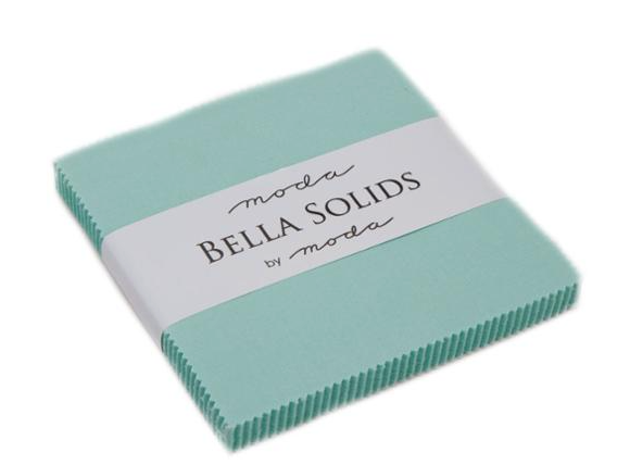 Bella Solids Aqua Charm Pack by Moda Fabrics