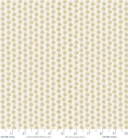 Curio - Thistle - Cream Metallic Fabric