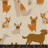 Dog Park - Dog Medley Natural Canvas Fabric