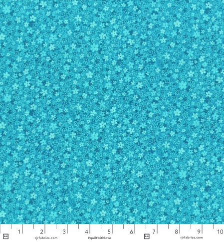 Hopscotch - First Flowers - Turquoise Fabric