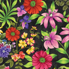 Inspired Blooms - Floral Black/Multi Fabric