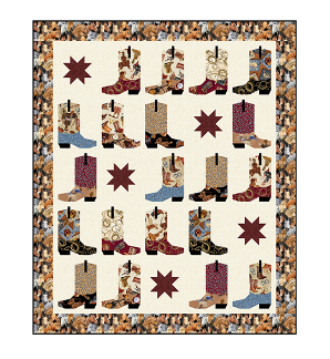 Cute Boots Quilt Kit by Benartex