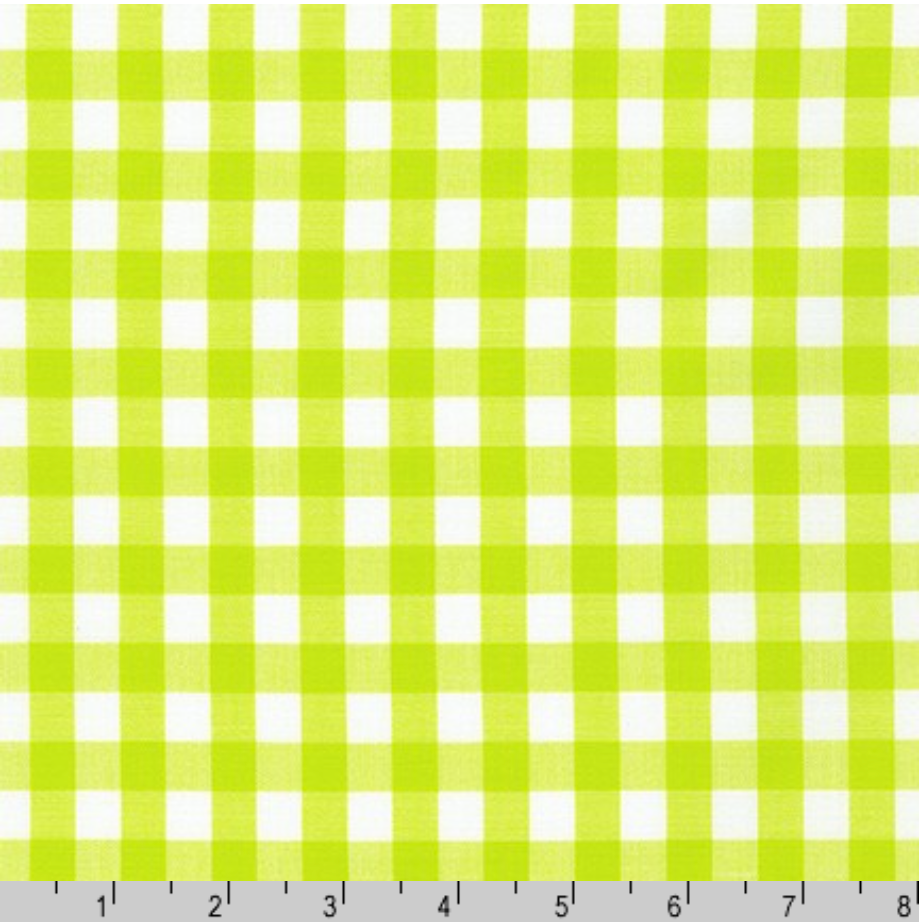 Kitchen Window Wovens - Gingham Acid Lime Fabric