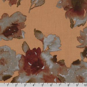 Rayon Crinkle - Florals Apricot - Robert Kaufman