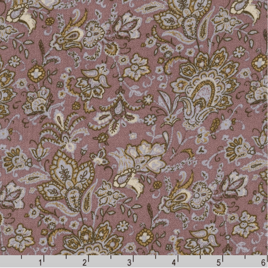 Rayon Crinkle - Florals Paisley Rose - Kaufman