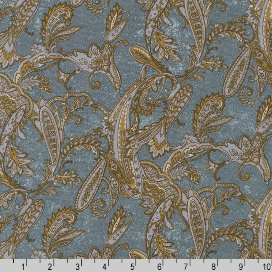 Rayon Crinkle - Paisley Titanium - Robert Kaufman