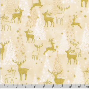 Traditional Trimmings - Gold Deer Silhouettes Ivory