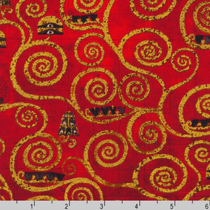 Gustav Klimt - Swirls Red Gold - Robert Kaufman