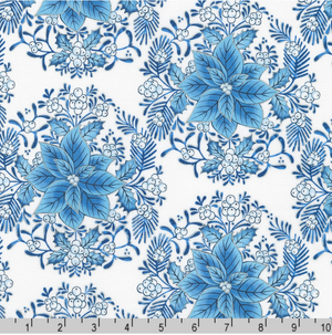 Holiday Flourish - Festive Finery - Florals Delft Silver