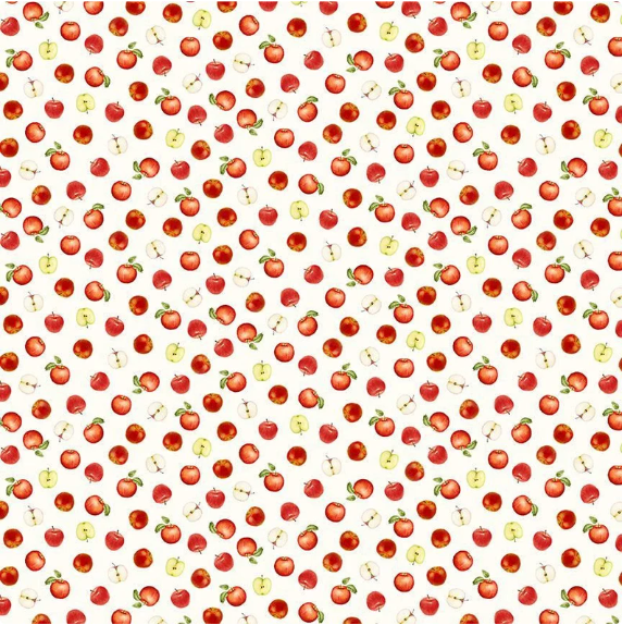 Orchard Valley - Mini Apples and Slices Cream Yardage