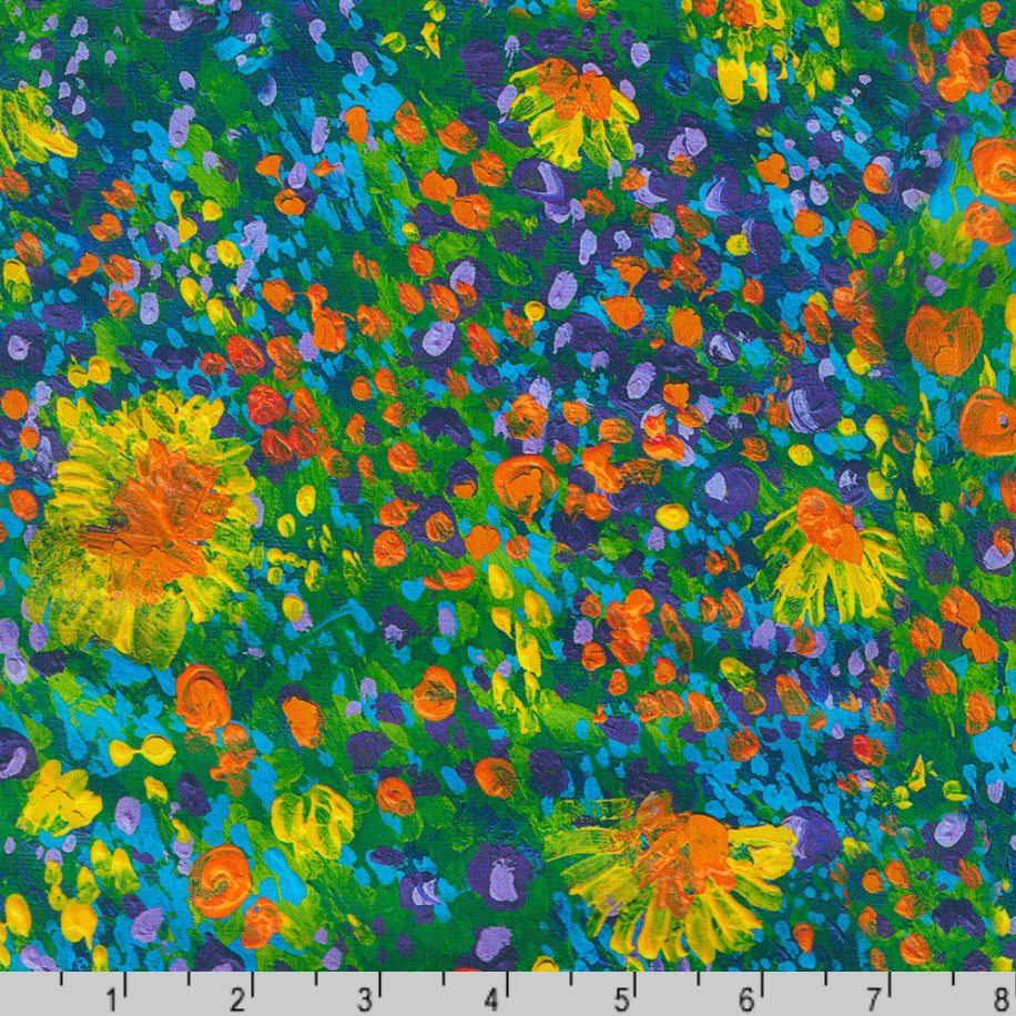 Painterly Petals Meadow - Garden Yardage