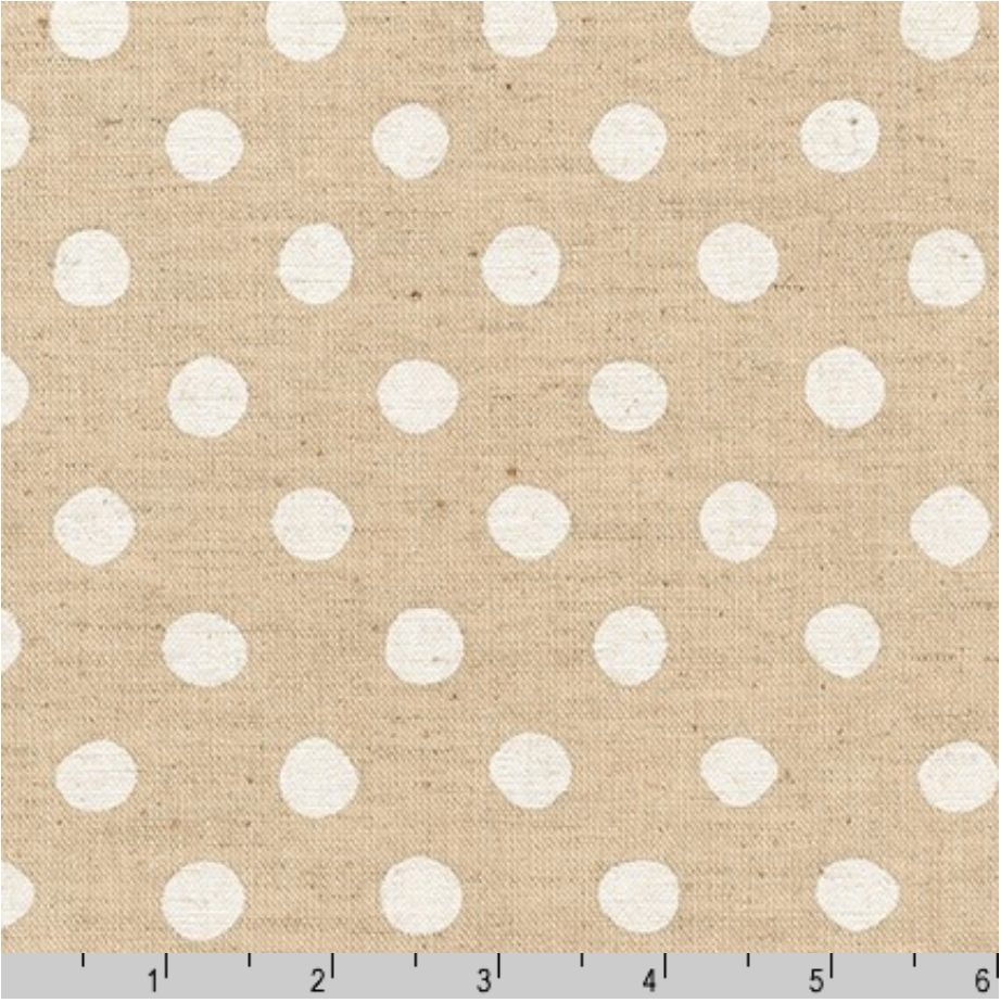 Sevenberry Canvas Natural Dots - Medium White Dots Yardage