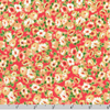 Decadent Garden - Small Florals Coral Metallic Yardage