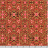 Decadent Garden - Florals Swirls Red Metallic Yardage