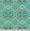 Decadent Garden - Florals Swirls Aqua Metallic Yardage