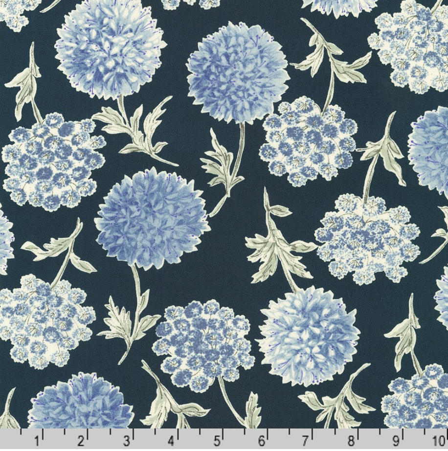 Sevenberry Grace - Florals Navy Yardage