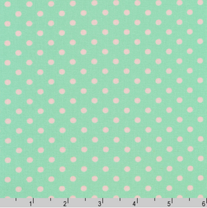 Sevenberry Dots-A-Lot - Pink Dots on Sage Yardage