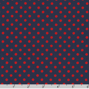 Sevenberry Dots-A-Lot - Red Dots on Navy Yardage