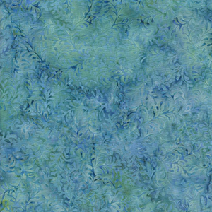 Fat Quarter - Sea Foam - Leaf Vine - Shades of Turquoise Batik