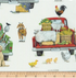 Down on the Farm - Farm Trucks Veggie Fabric