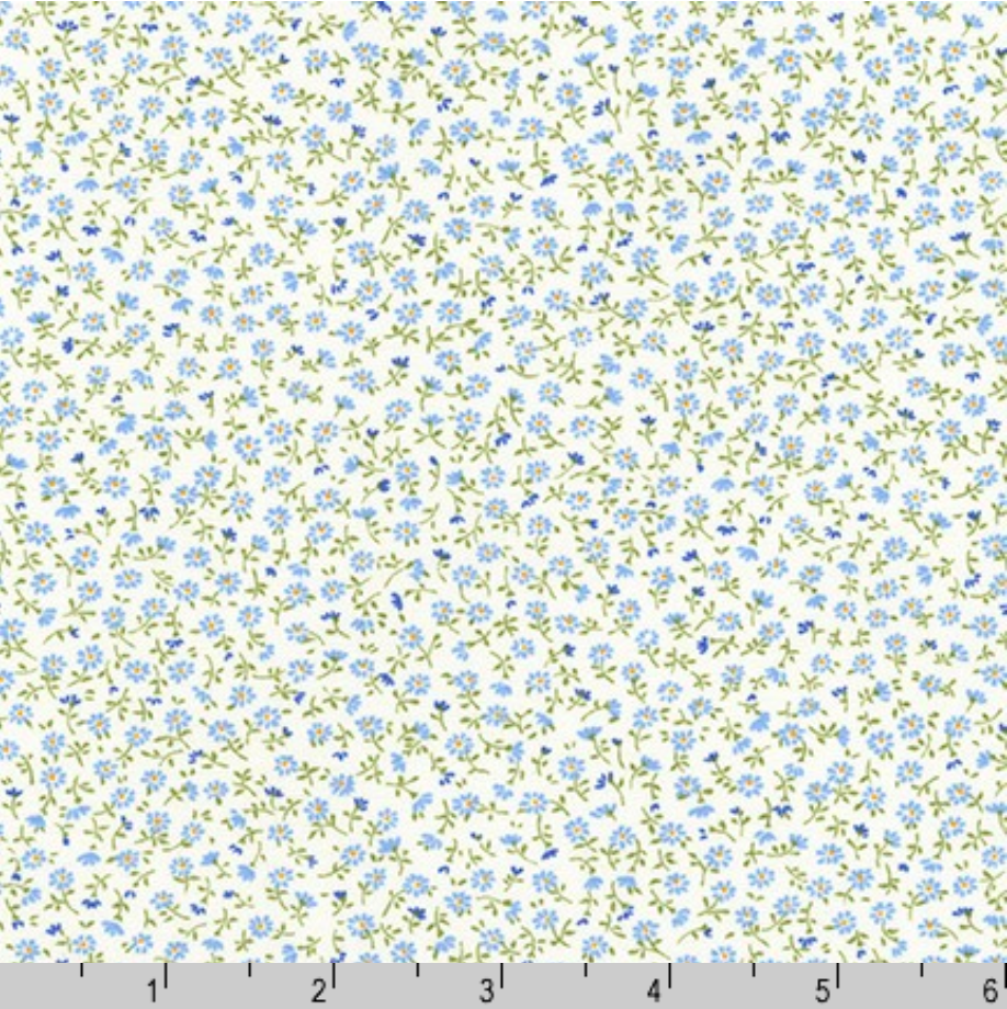 Sevenberry Petite Garden - Petite Florals Blue Yardage