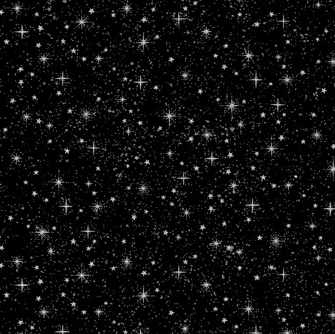 Sparkle and Fade - Stars Black/Silver Fabric