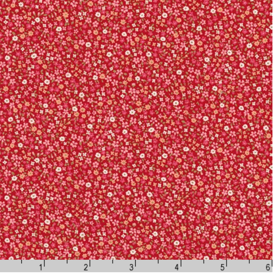 Sevenberry Petite Garden - Petite Florals Red Yardage