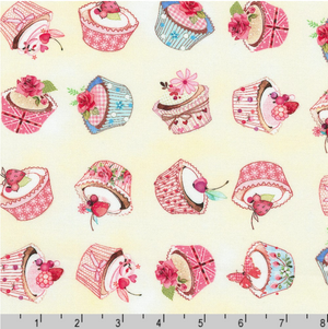 Blossom Bake Shop - Cupcakes Cream Yardage