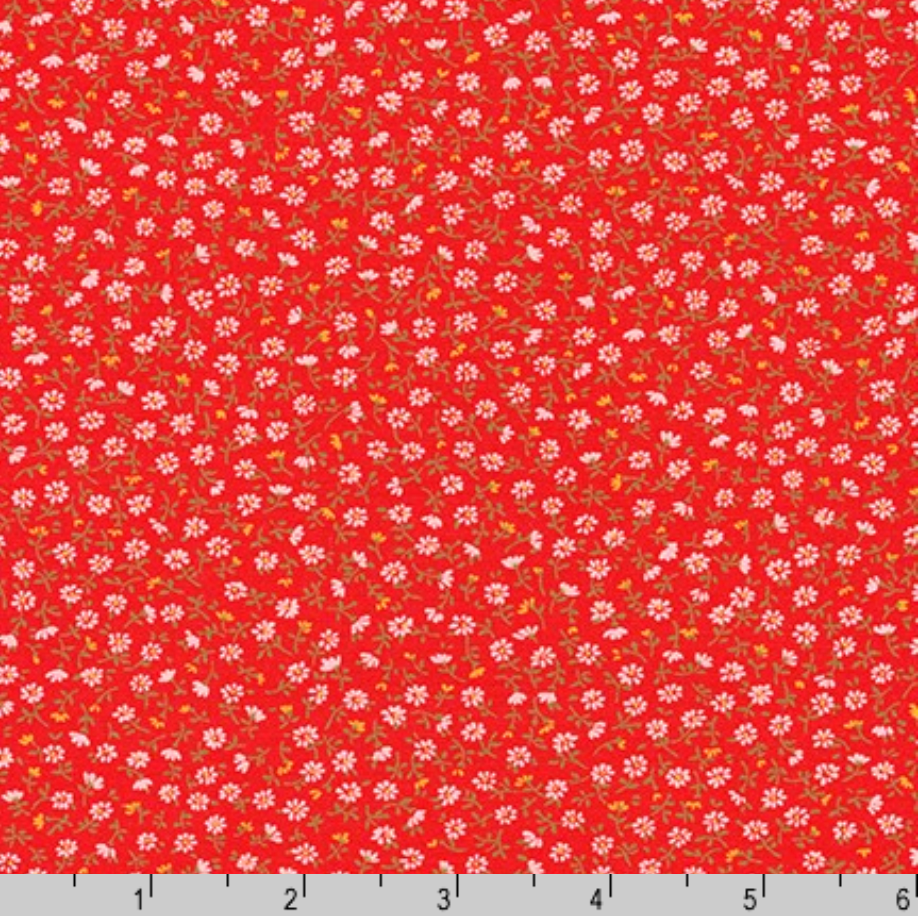 Sevenberry Petite Garden - Petite Florals Red Yardage