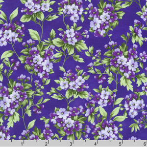 Flowerhouse - Georgina - Flowers Amethyst Yardage