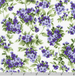 Flowerhouse - Georgina - Flowers Vintage White Yardage